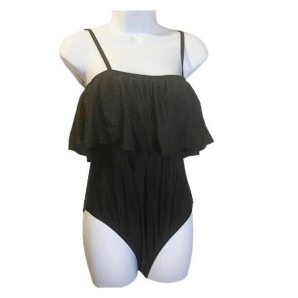 Swimsuit One Piece Lace Up Ruffle Flounce Strap Bathing Suit NWT - Swimwear - Picture 1 of 6